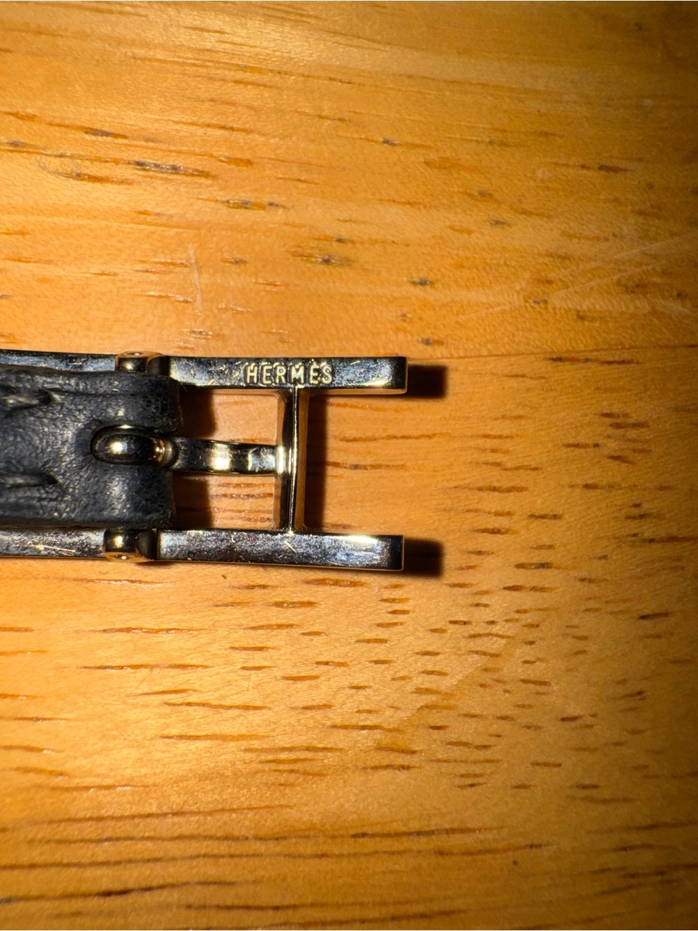 Hermes black leather wrap bracelet with gold H buckle WITH COA! - Picture 3 of 5